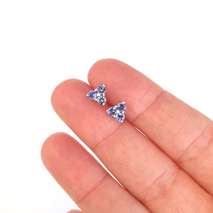 Cute Trilogy Tanzanite Stud Earrings