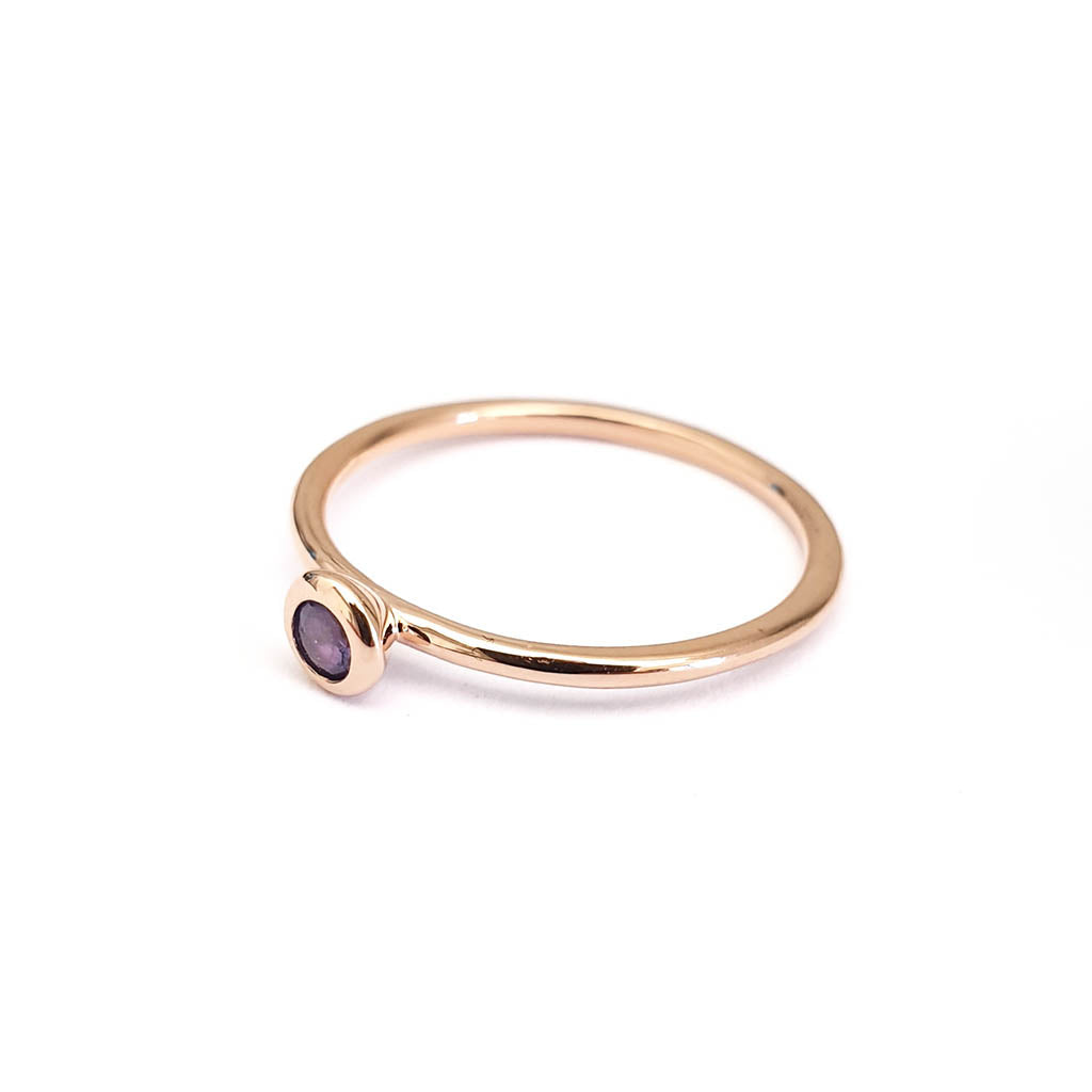 Rose Gold Bezel Set Tanzanite Stacking Ring