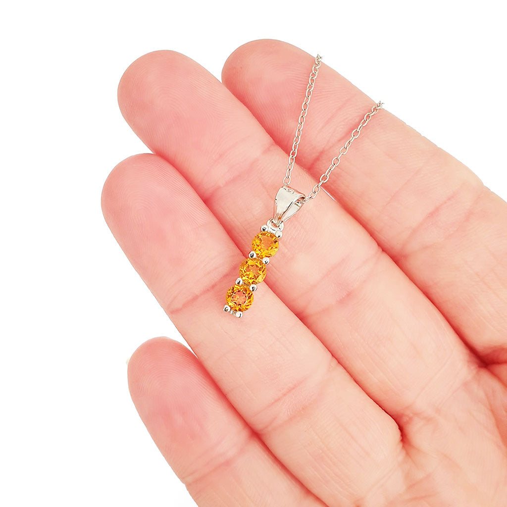 Silver Trilogy Citrine Pendant