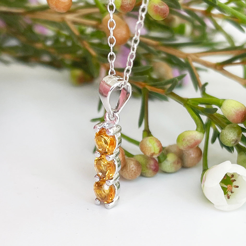 Silver Trilogy Citrine Pendant