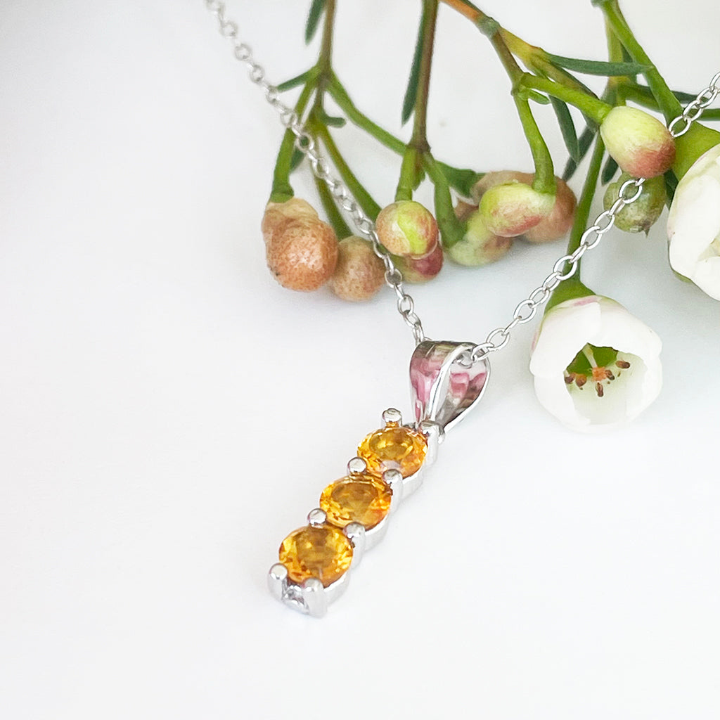 Silver Trilogy Citrine Pendant