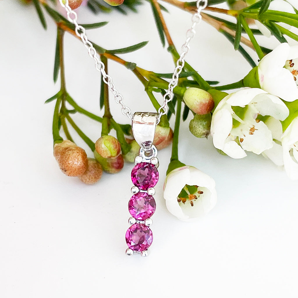 Silver Trilogy Rhodolite Pendant