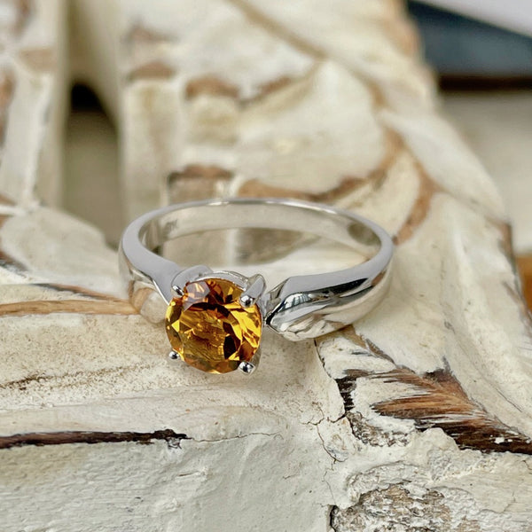 Solitaire shop citrine ring