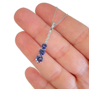 Tanzanite and Six Diamond Drop Pendant