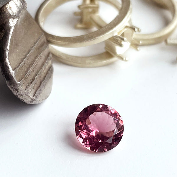 Pink Tourmaline Round, Pair (2pcs) 5 mm, Faceted Gem, factory Pink Tourmaline Jewelry, Rubellite Round, Tourmaline Earrings