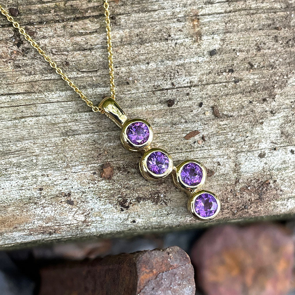 Waterfall Amethyst Droplet Pendant